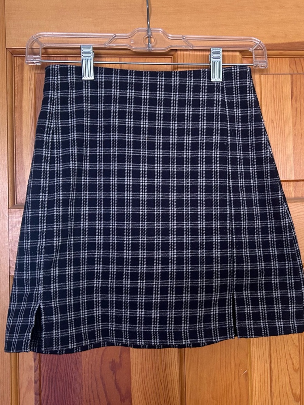 Brandy Melville Black & White Plaid Mini Skirt
